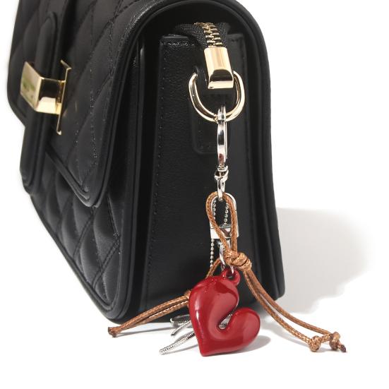 Heart Shape Bow Tie Keychain Pendant Lightweight Bag Charm Suitcase Backpack Wallet Keyring Fashion Accessory