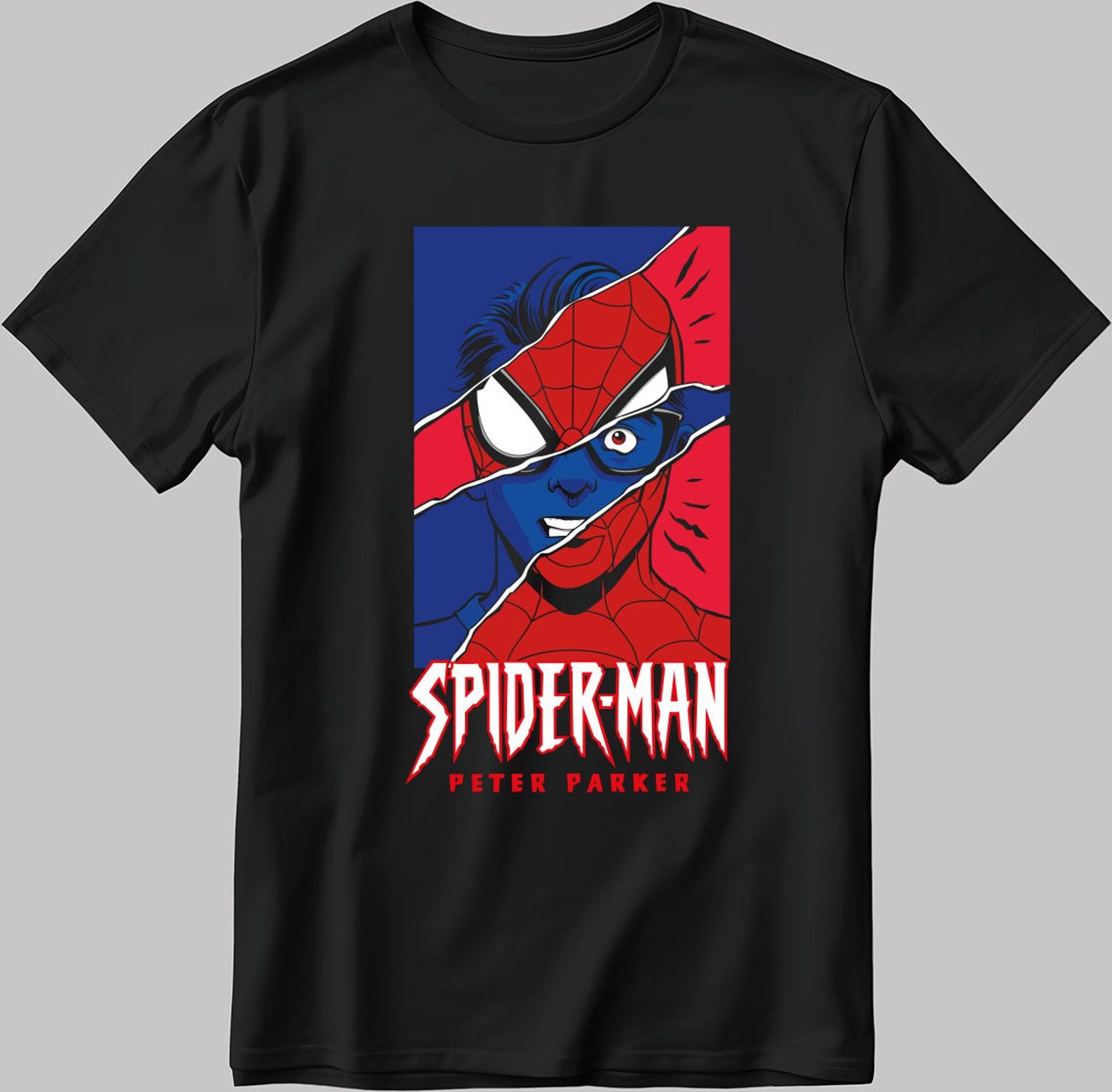 Peter Parker Spider Man Poster Short Sleeve White-Black Men s / Women s T-Shirt U143 M