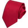 Men's Business Formal Handmade Solid Black 8cm Tie, Professional Attire, Red Wedding Tie