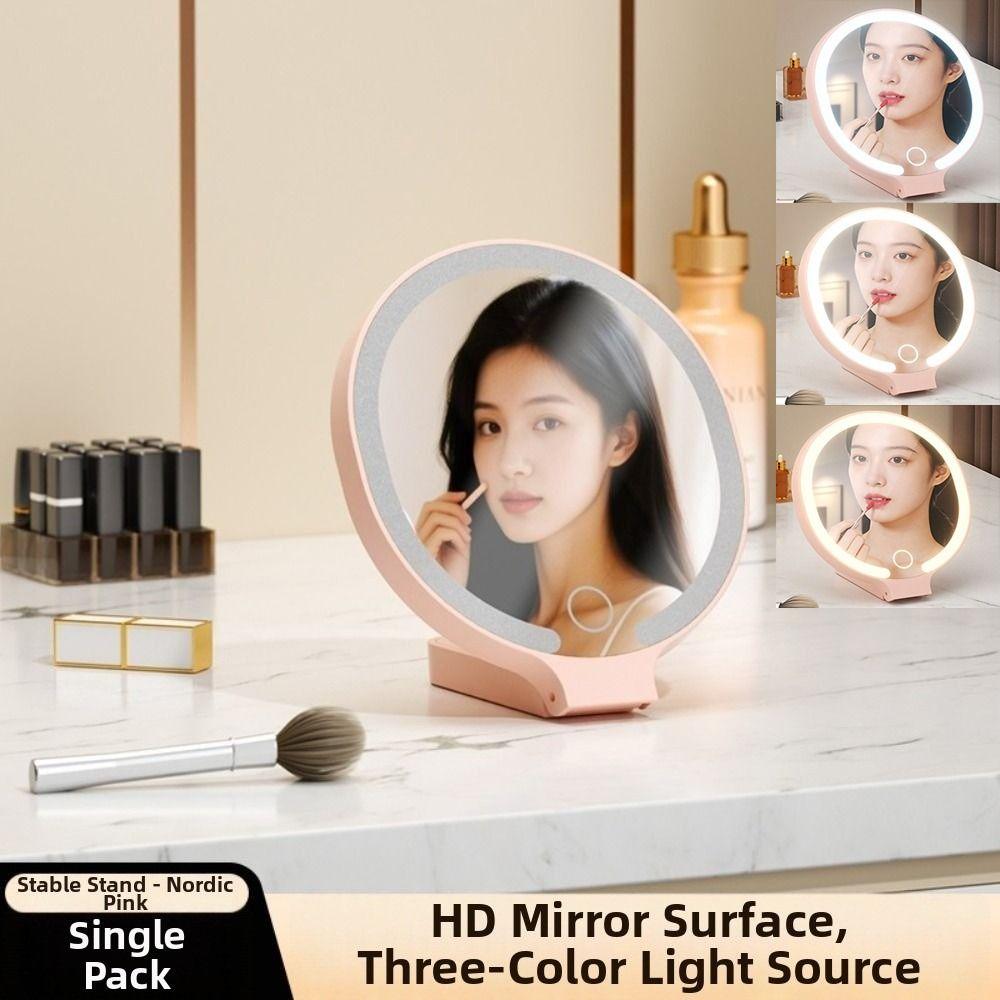 Lighted Hand Mirror Cosmetic Mirror with Fill Light  Pocket Carry