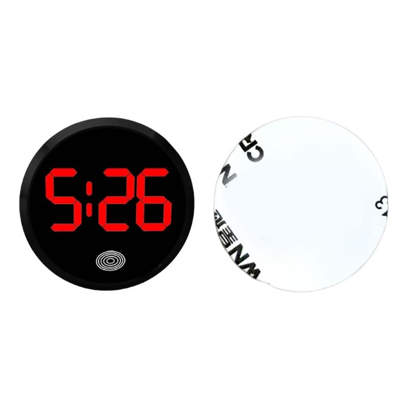 Deska Rozdzielcza Samochodu Mini Zegar Samochodowy Okrągły Design z Podświetleniem Cyfrowy Wyświetlacz Z Obsługą Dotykową Do Kratki Powietrza Samochodowego