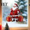 Holiday Glass Stickers Santa Claus Window Static Sticker, Reusable Waterproof PVC Christmas Decal, Decorative Festive Home Decor HD Printing