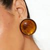 SHIXIN Vintage Geometrické Náušnice Studs s Gradientní Pryskyřicí pro Ženy Módní Minimalistické Kulaté Piercingové Náušnice Barvy Karamelu
