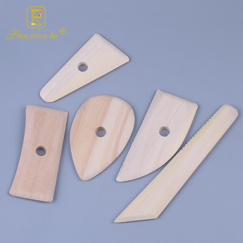 Pottery Carving Tools: Set of 5 Wooden Knives for Clay and Ceramic Sculpture