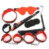 EM41 Leather 7 PCS SM Erotic Toy Set Couple Flirting Bondage Binding Kit Handcuffs Mouth Ball Gag Collar Whip Sex Toys
