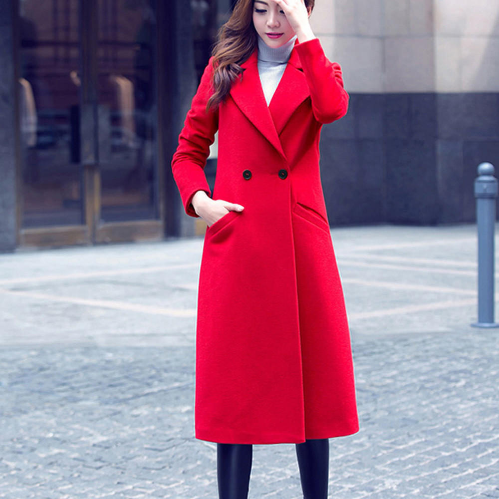 Fashion Women Autumn Winter Long Woolen Coat Overcoat Parka Outwear Cardigan Fashion Women Autumn Winter Long Woolen Coat Overcoat Parka Outwear Cardigan