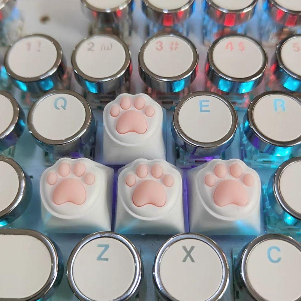 Silicone Cat Paws Corgi Buttock Keycap LED Mechanical Keyboard Key Cap Pendant Children Adult