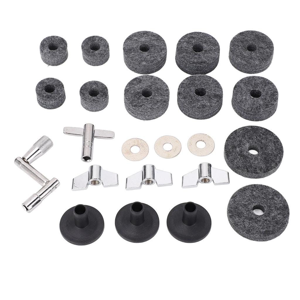 23 Pieces Cymbal Replacement Accessories Non Slip 2.5cm 4cm 5cm Felt Pads Drum Cymbal Sleeves Nuts W