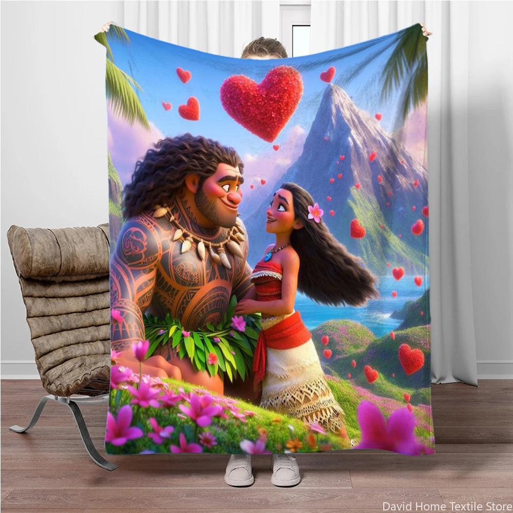 Disney Cartoon Moana Room Warming Decorative Flannel Thin Blanket.Office,Chair,for Sofa,Living room,Travel Picnic Blanket Gifts