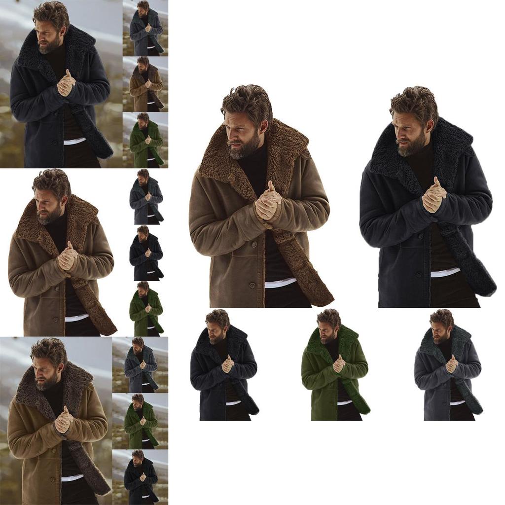 Men's Winter Warm Thick Coat Trench With Storm Cuffs And Cozy Lining Inside