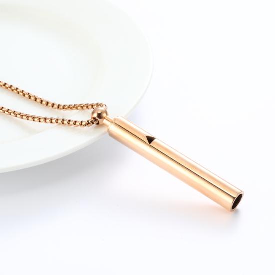 Mindful Breathing Whistle Necklace Stainless Steel Anxiety Reduction Necklace Stress And Panic Relief Necklace Adjustable Length Meditation Inner
