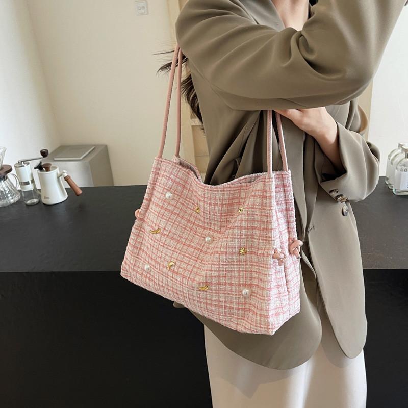 Stylish Large Capacity Canvas Tote Bag For Women Trendy Summer Shoulder Bag