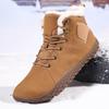 Vinter Barfotstøvler Menn Vinter Sneakers Ankel Snøstøvler Plysj Fjellstøvler Varme Sportssko Stor Størrelse 48 Svart