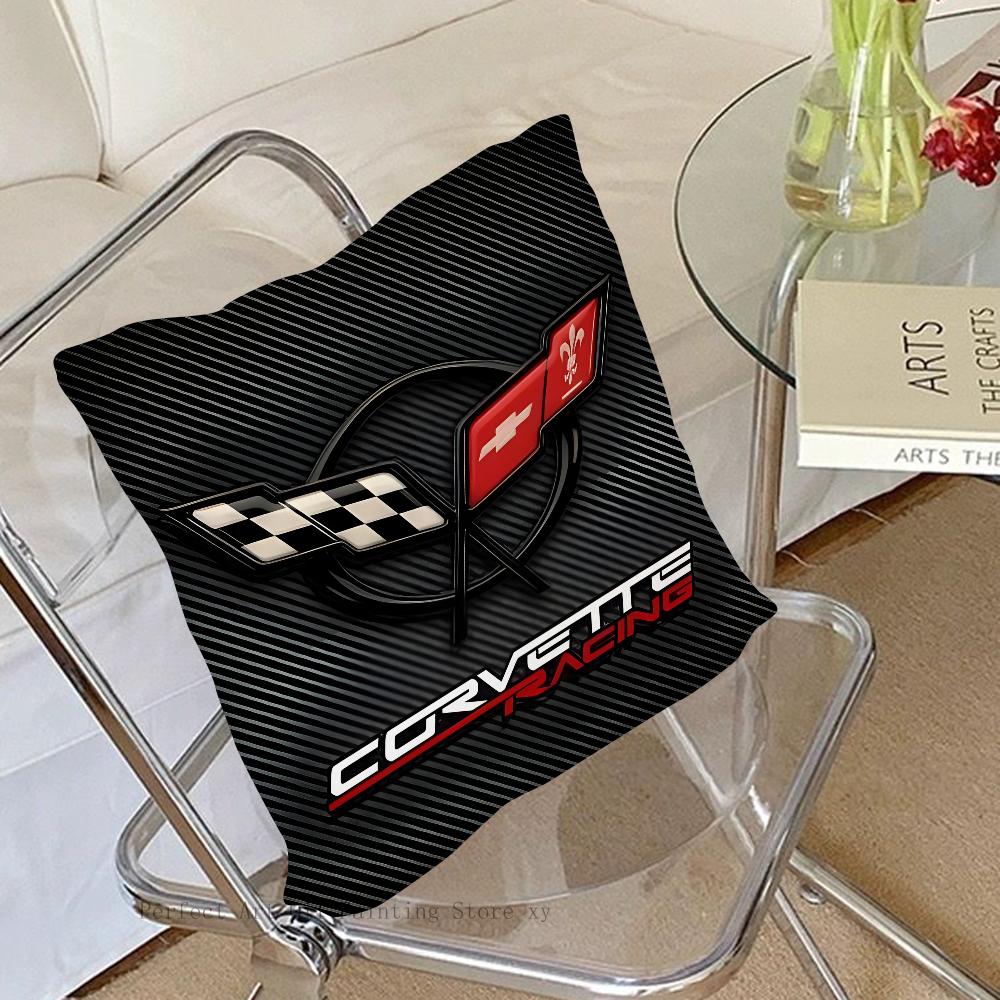 Cool Car C- Corvette Pillow Case Square Pillow Bedroom Sofa Leisure Comfort Cushion Car Living Room Home Decoration 40X40