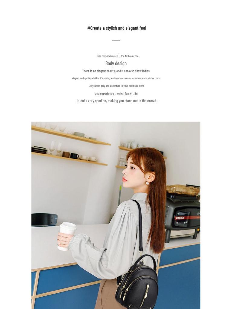 2023 Trendy Korean Style Small Backpack: Simple, Versatile Round Women's Shoulder & Crossbody Bag