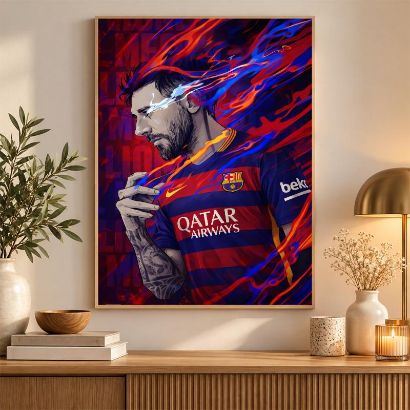 Lionel Messi Diamantmalerei Set 5D Vollbohrer DIY Diamantmosaik Wandkunst Heimdekoration