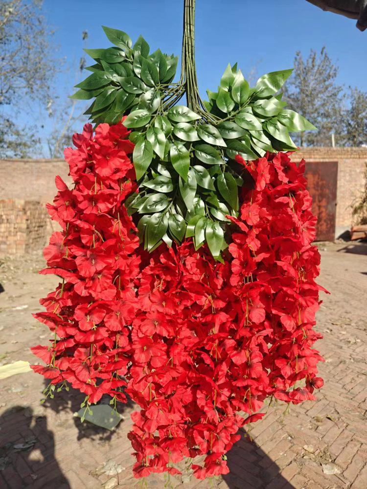 

Искусственная лиана глицинии для украшения потолка или окна - имитация длинной нити special soybean flower красный