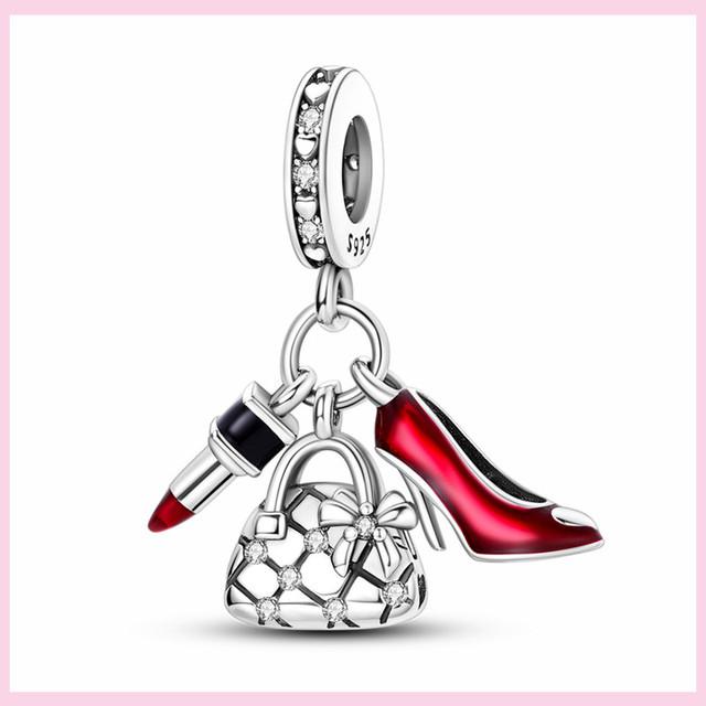 925 серебряных бусинок с голубыми глазами, светящихся в темноте, подвесок-светлячков для браслета, подвесок, ювелирных изделий