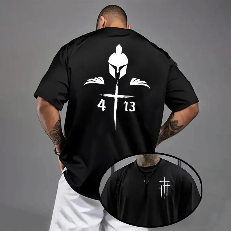 High Quality Cotton Cross Printed Tees Male Street Tshirt Men's T-shirt Summer Daily Casual Fashion O-neck Short Sleeve Top