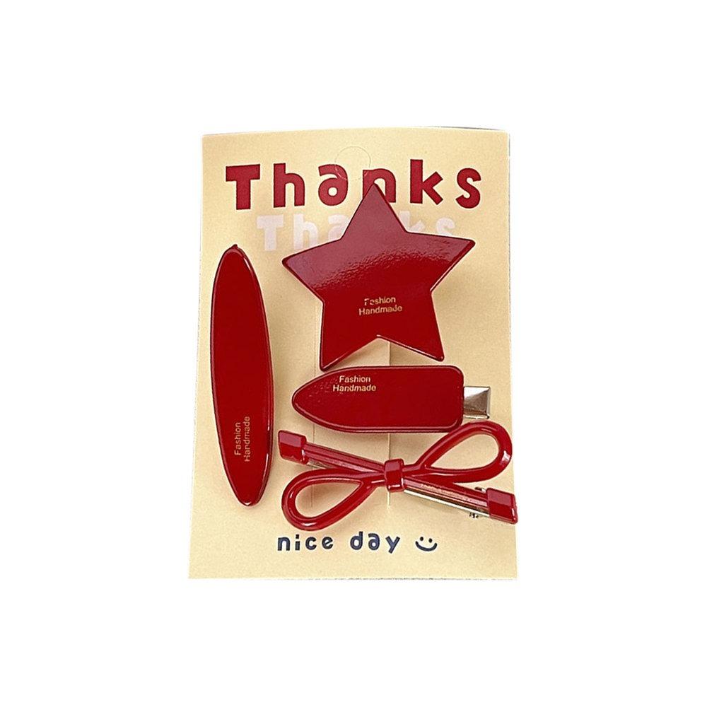 Star Headwear Red Duck Billed Clip New Broken Hair Clip  Gift