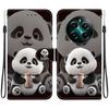Handmade PU Leather Flip Case for Realme 12+ /Realme 12 Plus Anti-Slip Shockproof Cover with Wrist Strap & Heart/Rose Cat Designs