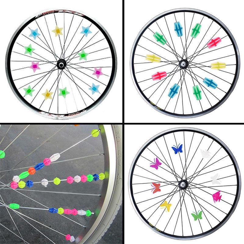 26/36PCS Luminous Bicycle Wheel Spoke Plastic Colorful Wrap Tubes Decoration Kids Bike Spokes Cycling Parts Bicycle Accessories