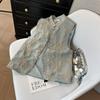Butterfly embroidered vest women's new high-end temperament buckle sleeveless vest
