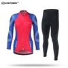 Womens Cycling Jersey Set Long Sleeve Breathable Bike Riding Outfit Sportswear
