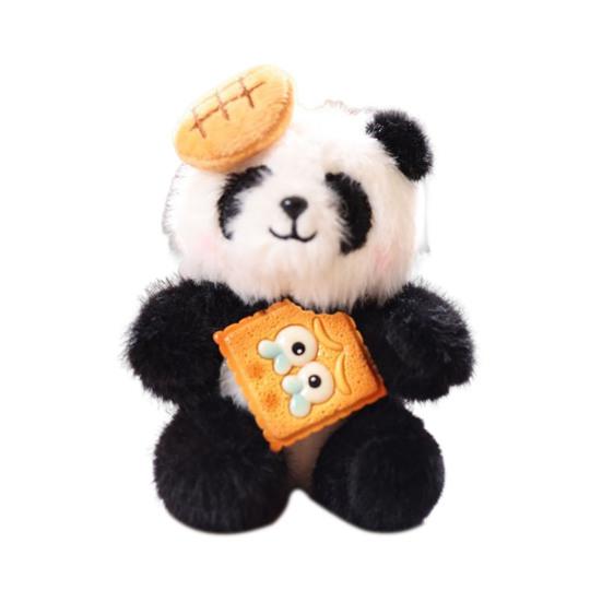Doll Pendant Keychain Cartoon Panda Shape Plush Doll Key Holder Lightweight Keychain Decorative Bag Accessory