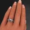 He Cheng Square Diamond Ring - Elegant Small Wedding & Proposal Jewelry