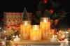AnnTec LED Candle Light, LED Glass, Gold, 3-Piece Set, Flickers Like a Real Flame, Warm Light, Flameless, Safe, Energy-Saving, with Remote Control, Ad