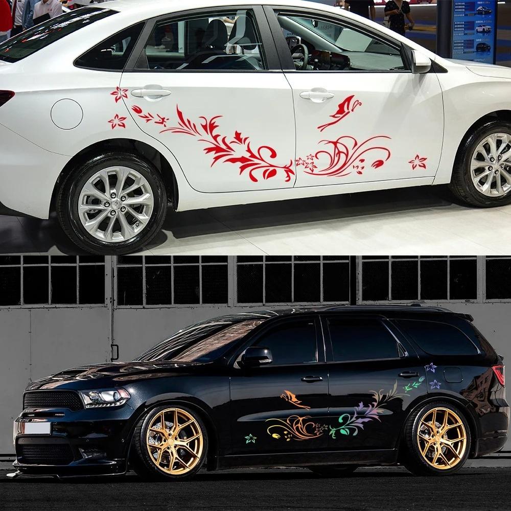 Car Body Side Sticker Carving Hollow Flower Butterfly Auto Vinyl Decal Scratch Resistant Personalized Car DIY Decoration Sticker