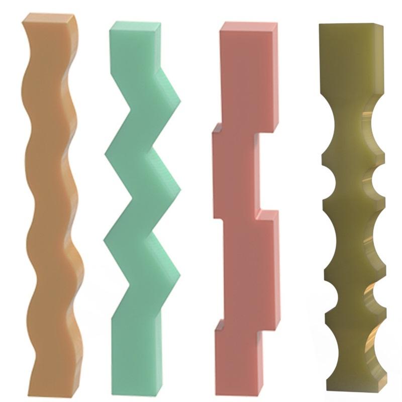 DIY Geometric Candle Silicone Mold Wavy Bar Epoxy Resin Mold Handmade Aromatherapy Candle Mould Wedding Gifts Craft Home Decor