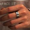 New Vintage 8mm Black Pattern Ring for Men and Women