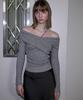 ROSEFRANTZ Cross Off Shoulder Knit [Gray]