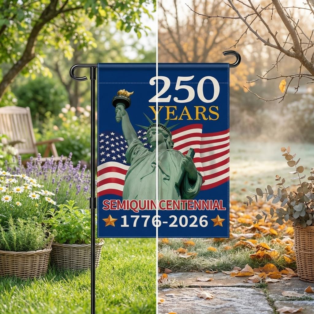 La Bandera del Pueblo 1776-2026 Día de los Caídos Patriótico 250º Cumpleaños 250 Años Estados Unidos Decoración de Jardín de Interior (250 AÑOS)