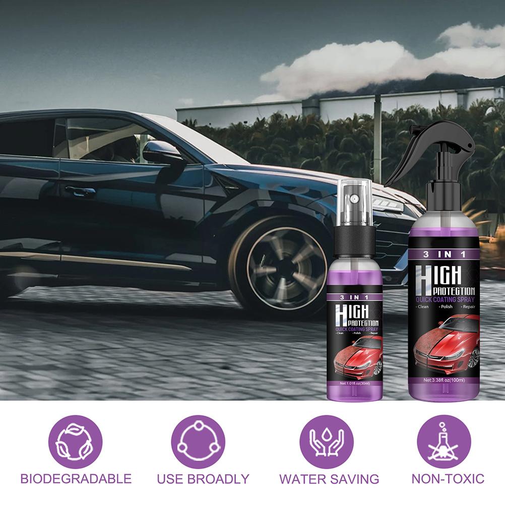 3 In 1 High Protection Car Coating Spray Quick Plastic Parts Refurbish Agent Coat Car Wax Polish