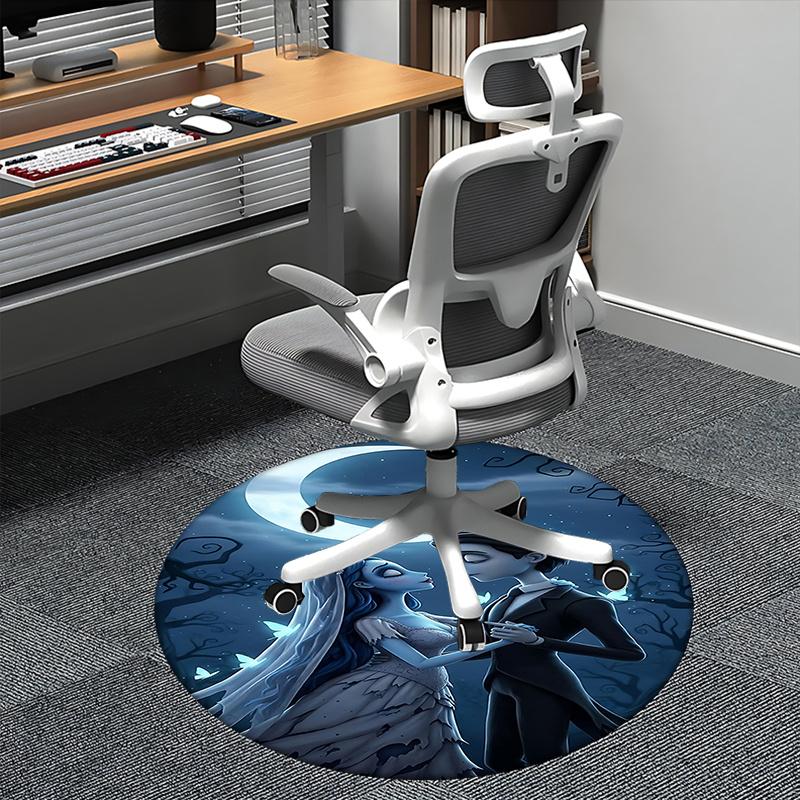 

Charming Gothic Wedding Couple Chair Mat Round Carpet for Home Decor, Office Use, Bedroom, Living Room, Gift Idea0149b 80cm by 80cm