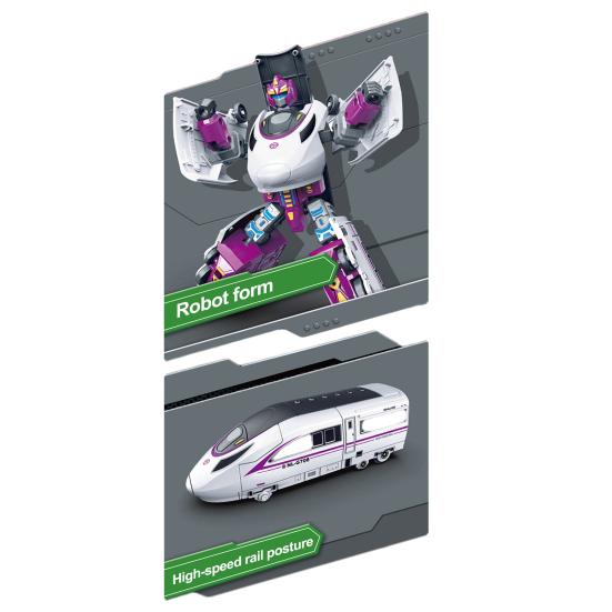 Train Transformer Toy High Speed Rail Robot Transforming Toy Action Figure Model for Kids Boys Girls