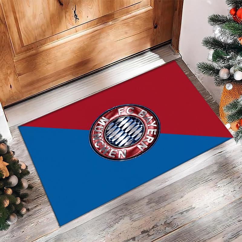 Alfombra Suave de Área con Patrón de Fútbol del Bayern de Múnich, Alfombra de Suelo Interior Antideslizante, Esterilla Decorativa Deportiva para Dormitorio
