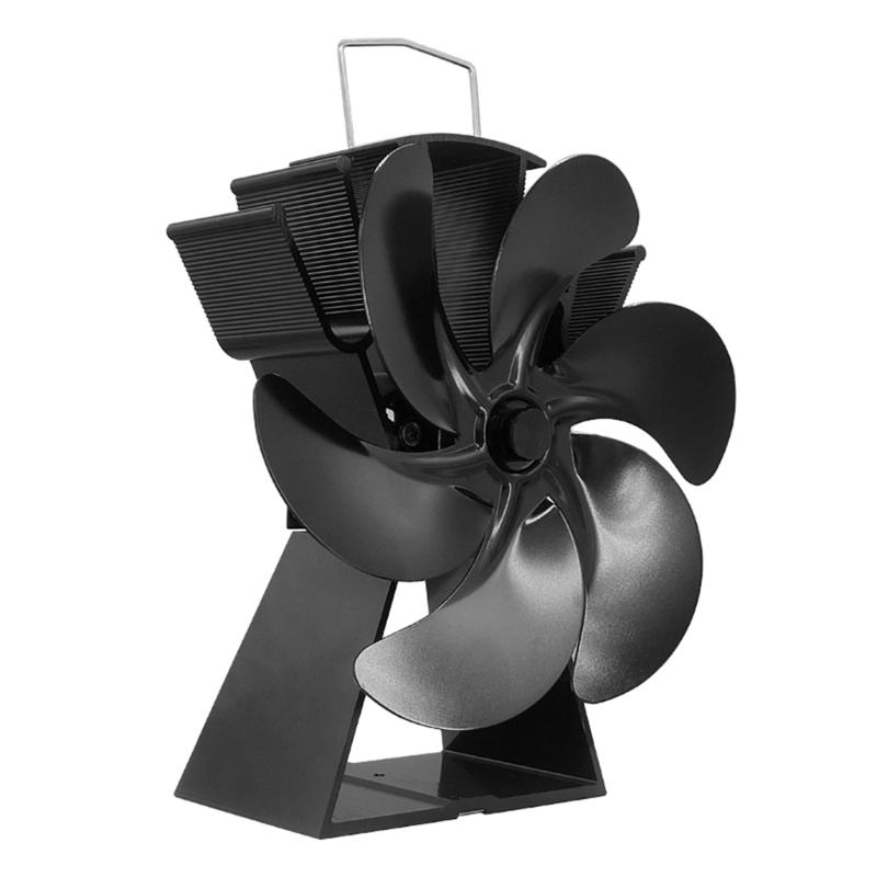6 Blade Fireplace Heat Distribution Stove Fan Log Stove Thermal Power Quiet