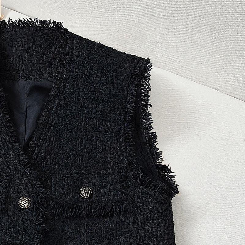 Women's V-Neck Color-Block Single-Breasted Vest Top