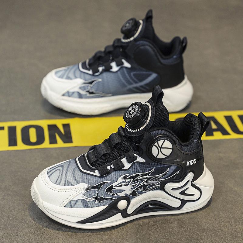 

Boys sports shoes, primary school students rotating button training shoes 2025 new middle-aged and older children s basketball shoes, boys c 40