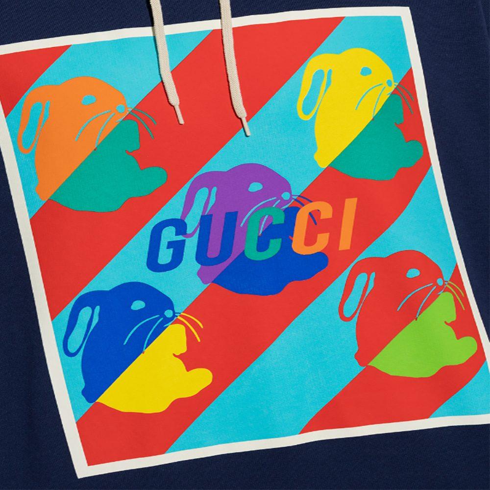 Gucci Chinese New Year Bunny Print Hooded Sweatshirt 728986-XJE78-4684