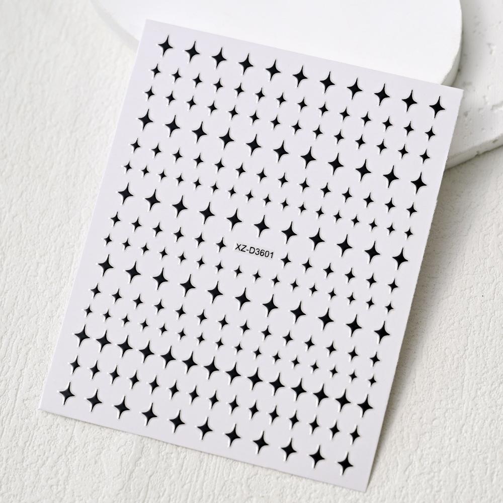 Adesivo de unha de tamanho pequeno simples com letras de luz de estrela de amor vazadas adesivo de unha autoadesivo decoração de unha