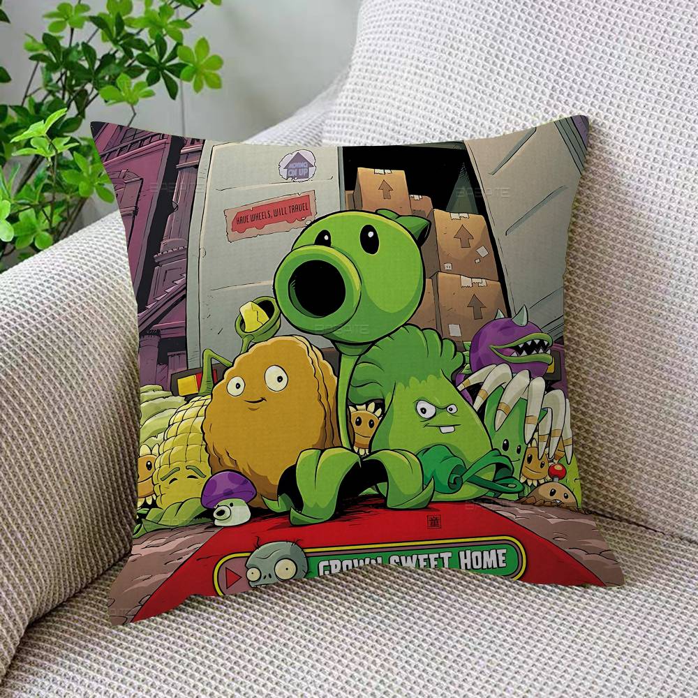 Classic Vintage P-Plants Vs Z-Zombies Maple Design Cushion Cover Happy Autumn Harvest Decor Holiday Decorati Pillow Cover