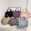 Solid Color Handbag Women's Large Capacity Lightweight Tote Bag Commuter Shoulder Crossbody Bag
