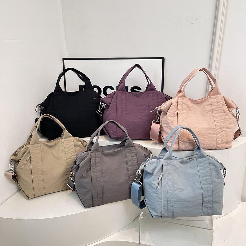 Solid Color Handbag Women's Large Capacity Lightweight Tote Bag Commuter Shoulder Crossbody Bag