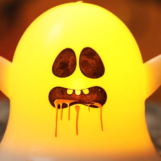 Soft Warm White Ghost Lamp 6 Pcs Decorative Light, LED Color Changing Flameless Battery-Operated Small Figurine Light Mini Spirit Night Lamps, Spooky