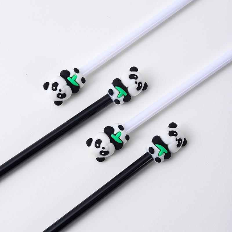 15Pcs Wholesale Creative Student Cute Black and White Panda Neutral Pen Student Animal Series Stationery Back To School